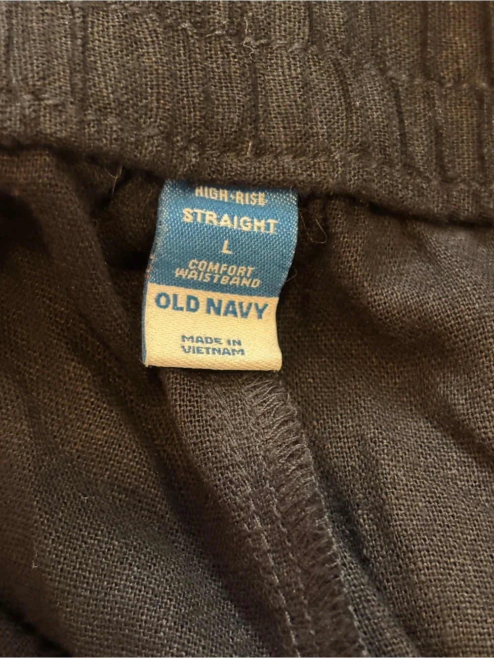 Old Navy Women’s Linen Black Elastic-Waist Casual Pants